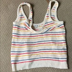 Madewell knit tank rainbow striped size M